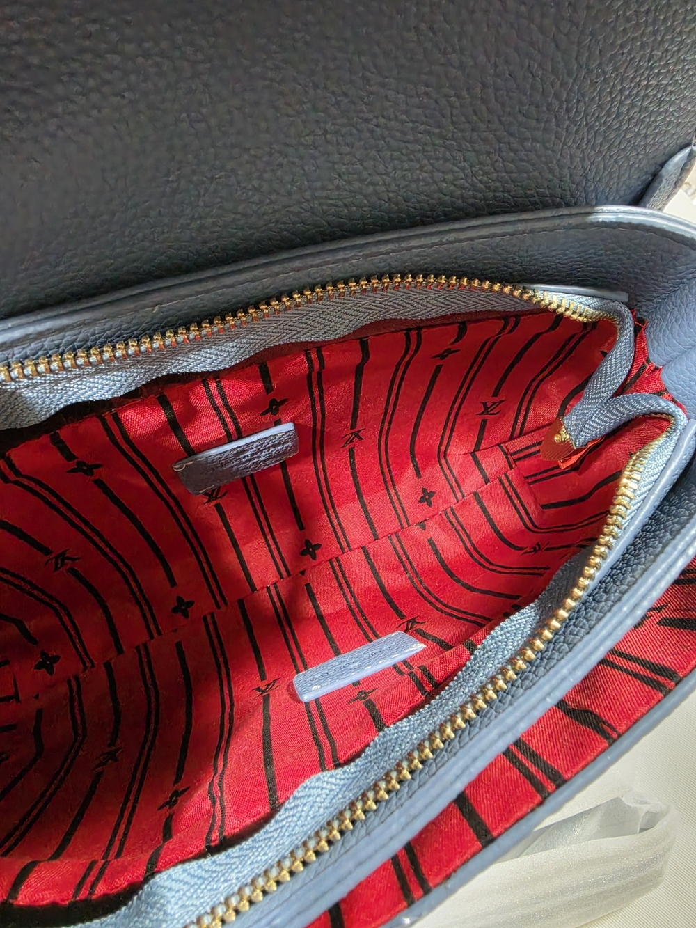 Blue Embossed Crossbody Bag - Picture 3 of 3
